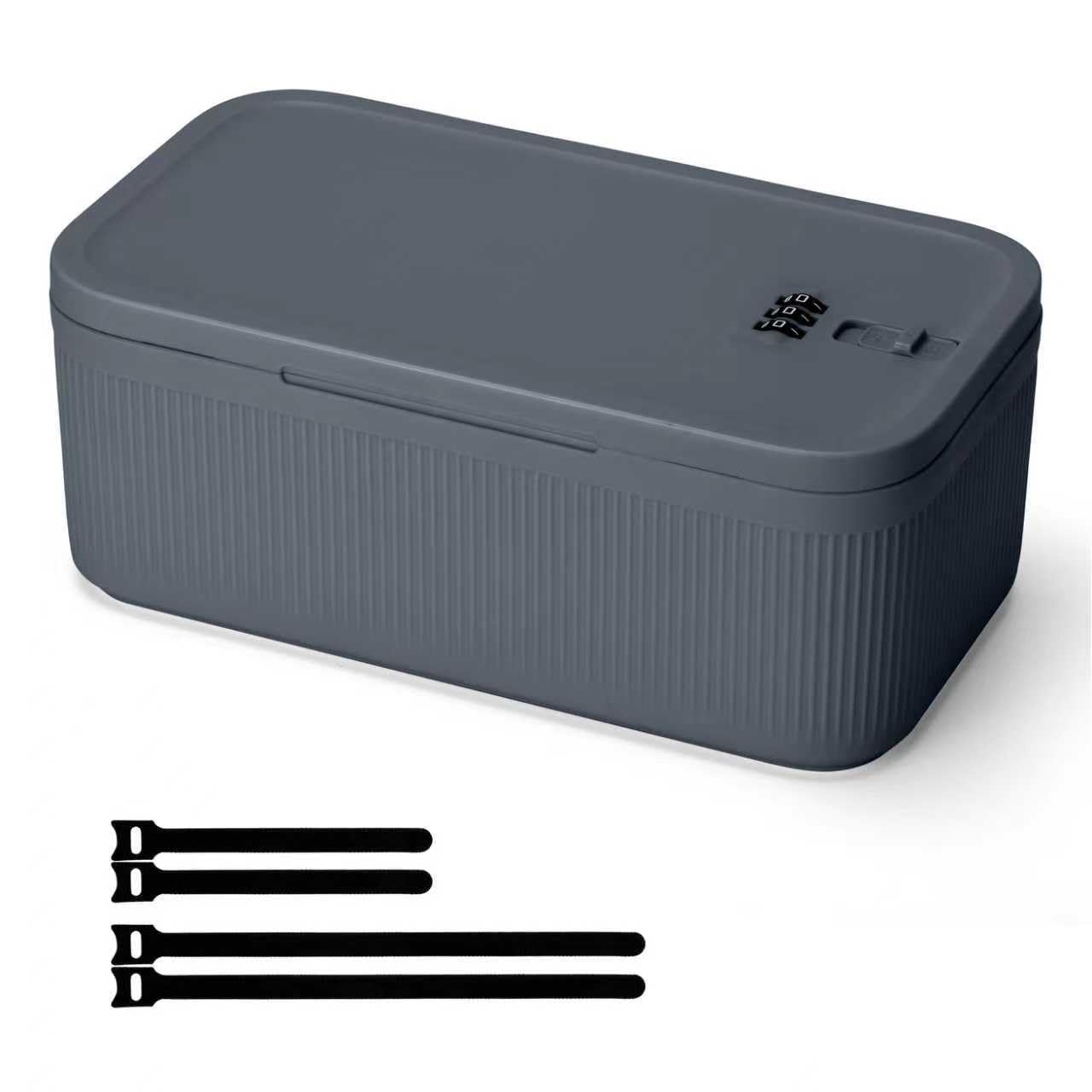 Hulacove Medicine Lock Box, Small Lock Box with Code, for Secure Storage of Medications, Snacks, Electronics，Cash, Office Files & Travel Essentials and more, Includes Cable Tie