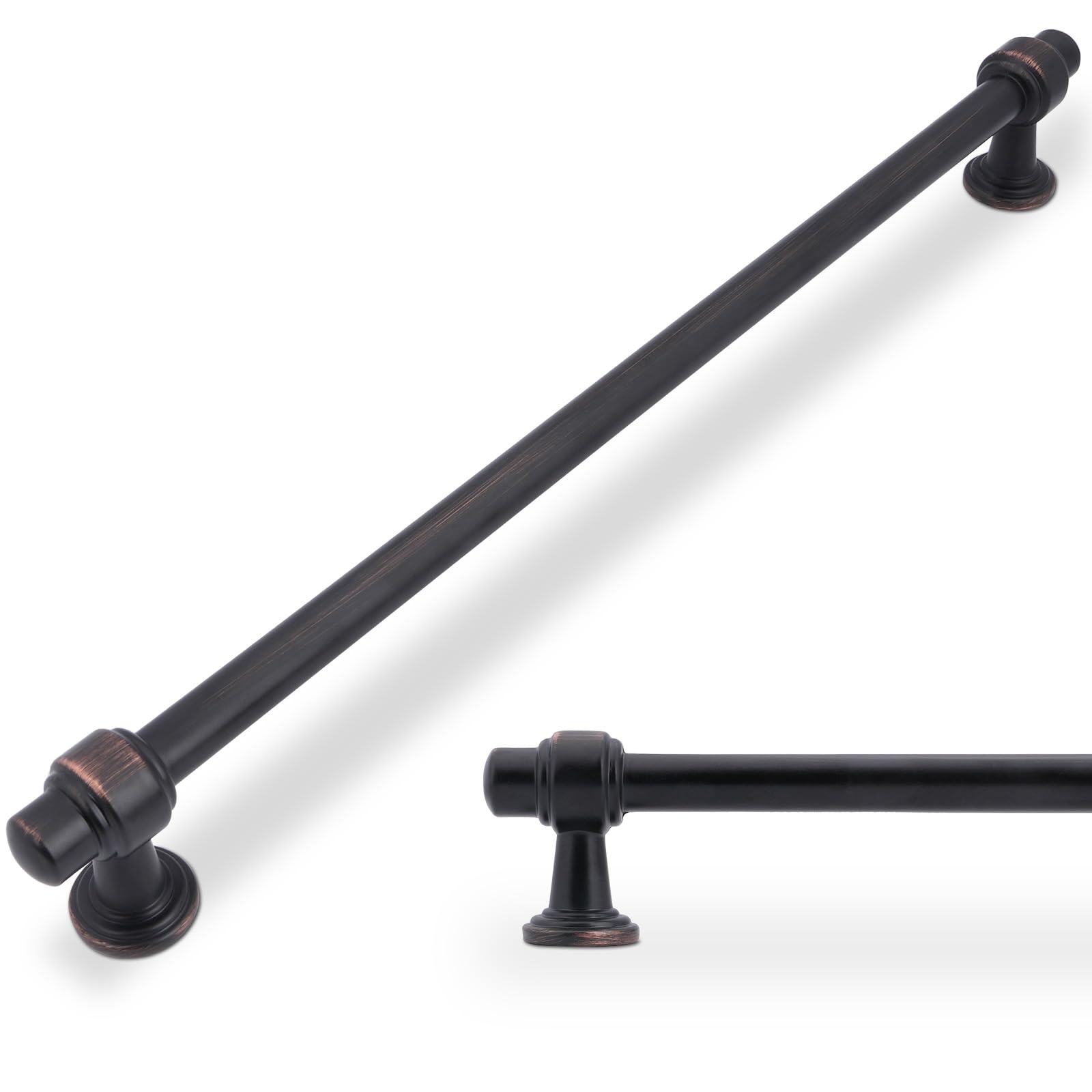 POVEFONK 10 Pack 10 inch(254mm) Oil Rubbed Bronze Kitchen Cabinet Handles Cabinet Pulls Gold Drawer Pulls Kitchen Cabinet Hardware Handles Dresser Handles — image 1
