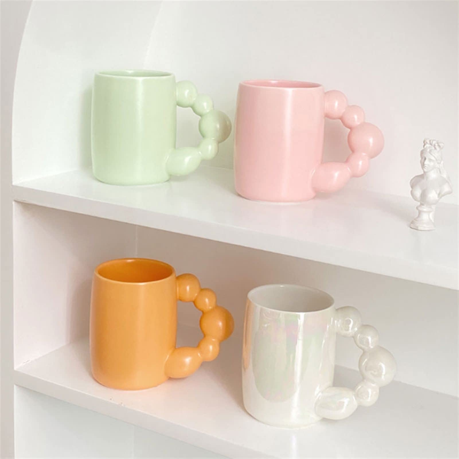 Schöne Tasse, Becher Personalisierte Kaffeetasse Keramische Milchtasse Mit Kugelgriff Küche Büro Wasser Tasse 350Ml Trink Kaffeetasse/Rosa/350Ml