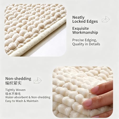 Tapis de bain en chenille gris 40 cm absorbant et lavable