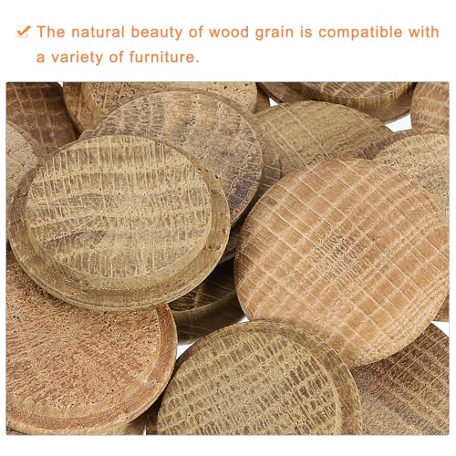 Image of uxcell 30 Pcs 1.18 x 1.38 Inch Wood Hole Plugs, Wooden Screw Hole Cover, Wood Pocket Button Plug for Chair Stair Craft Furniture Woodworking