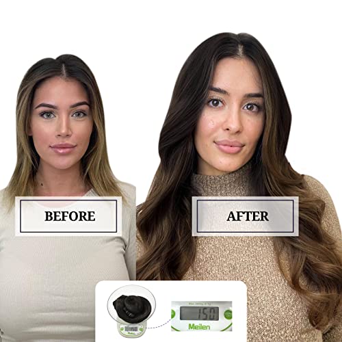Hair Extensions Real Human Hair, Balayage Dark Brown To Chestnut Brown 20 Inch 9Pcs 150G, Doores Remy Hair Extensions Clip In Human Hair Extensions Clip Ins Natural Hair Extensions Thick Straight Hair #TOP6