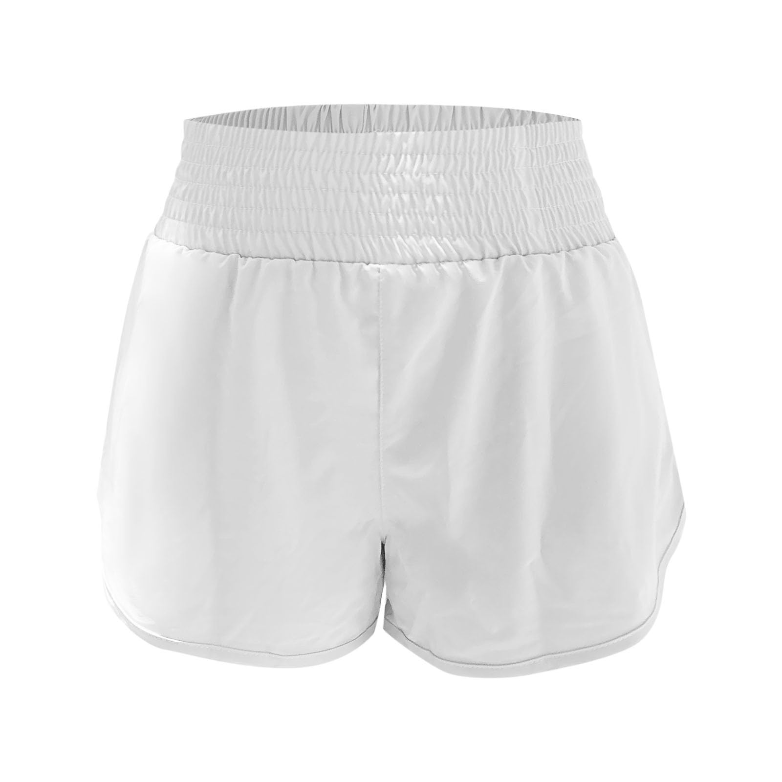 Pantalones Cortos Yoga Cintura Alta Anchura con Forro Incorporado Transpirables Secado Rápido para Entrenamiento Gimnasio Usar General Mujer Tejido Elástico Cómodos Funcionales Bolsillo
