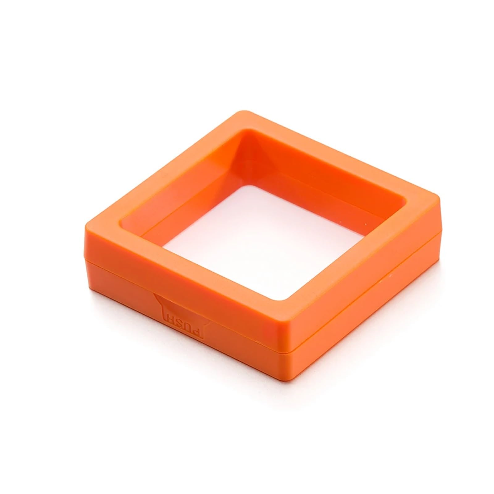 20pcs Colorful 3D Floating Display Case Jewelry Storage Box Film Suspension Hand String Bracelet Elastic For Earring Necklace Bracelet(Orange,7x7cm)