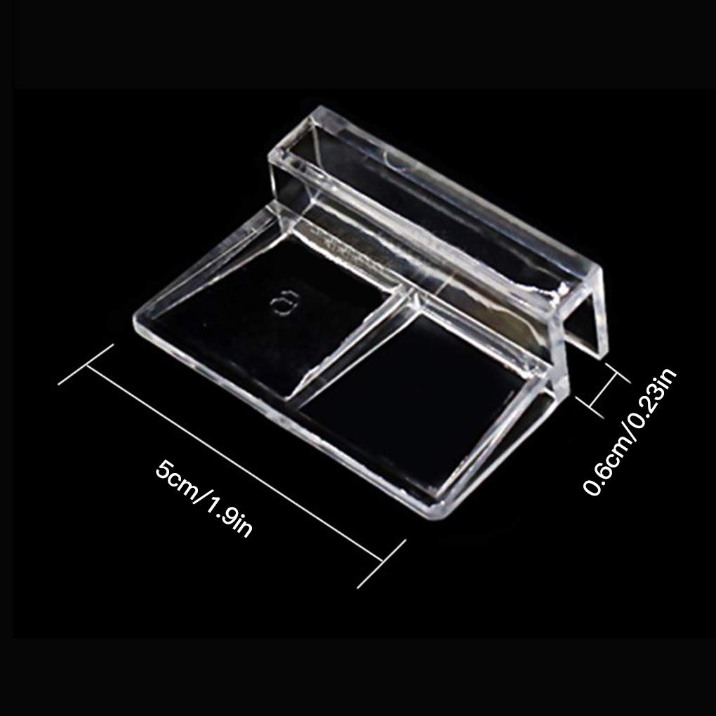 4 soportes de plástico transparente para acuario, cubierta de cristal, accesorios para acuario