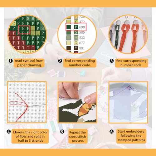 Image of FREEBLOSS 11CT Cross Stitch Kits 13 Cats Pattern Stamped Cross Stitch Wall Painting Craft Kit Full Range of Embroidery Starter Kits for Adult Beginners with Instruction 17.7 x 17.7