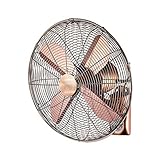 WUHUQN Copper-Colored Wall Mounted Fan, Remote Control Oscillating Fan, 16-inch Home Wall Fan, 3 Wind Speeds