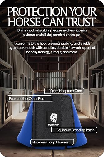 Image of Equinavia Toki Pull On Bell Boots for Horses, Durable Neoprene Equine Boots | Comfortable Horse Hoof Boots for Daily Turnout, Overreach Protection Hoof Boots, Equestrian Training Competition Show, Riding