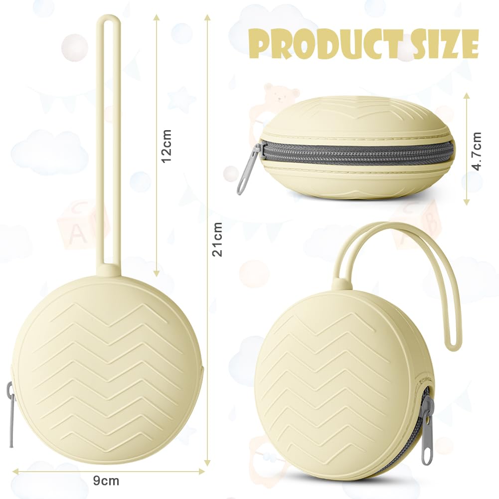 Aolso Porta Succhietto in Silicone, Lavabile Contenitore per Ciuccio, Custodia in Silicone per Ciucci per Bambini da Viaggio, Chiusura a Cerniera per Ciuccio, 1 pcs Portaciuccio Portaciuccio Silicone