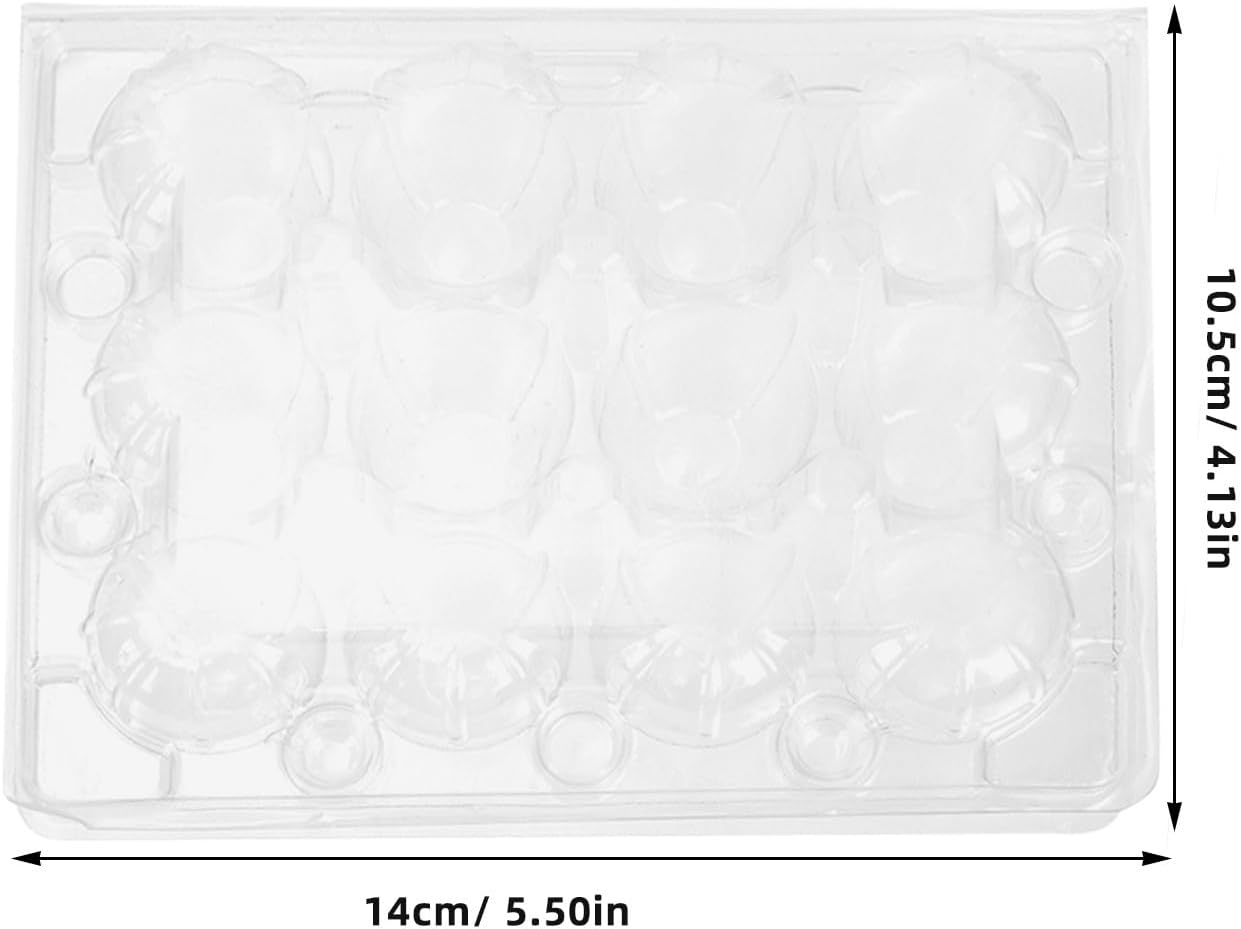 120pcs Clear Plastic Quail Egg Cartons - 12 Cavity Stackable Storage Box With Lid - Small Quail Egg Holder Cartons Bulks For Farm Market Refrigerator