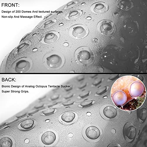TEESHLY Bathtub Mats for Shower Tub Extra Long Non-Slip Bath Mat, Shower Mat with Drain Holes and Suction Cups - Image 3