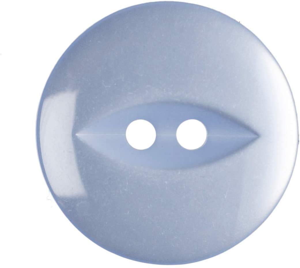 Round Fish Eye Buttons Children - Pack of 100 Buttons Each (Pale Blue)