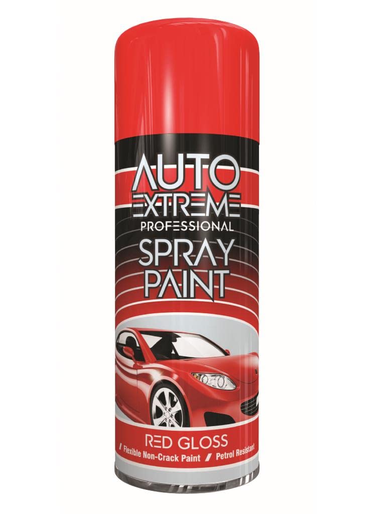 AlezyB - 2 x Auto Extreme Red Gloss Spray Paint 400ml Professional Quality, Perfect Finish Multipurpose Aerosol for Cars, Bikes,Vans, Metal, Wood