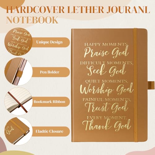 Image of Funnymoom 7 Pcs Christian Gift Set for Women Men Faith Religious Nativity Baptism Church Bible Spiritual for Christmas(Brown)