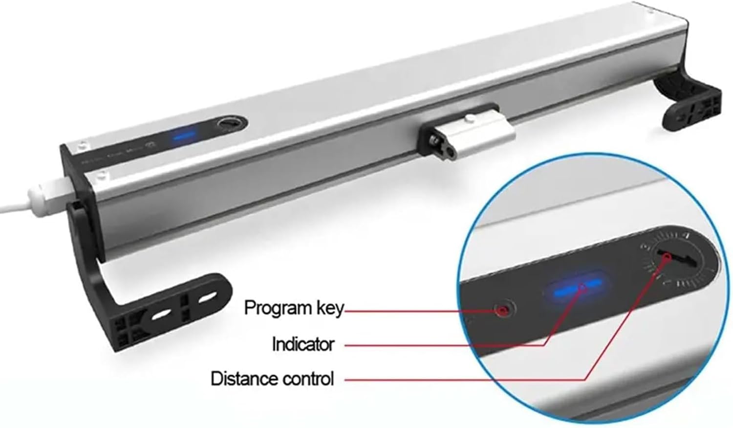 Automatic Window Opener, Electric Window Opener Actuator, 100-400mm Adjustable Stroke, with Remote Control & Switch, for Skylight Window Greenhouse and Roof Vent