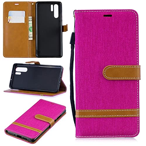 Étui Huawei P30 Pro König Design rose en tissu et cuir