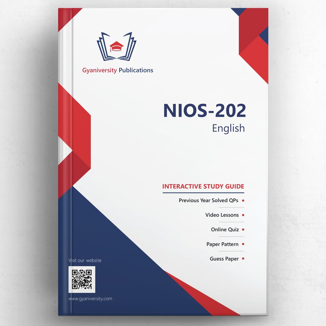 NIOS-202: English (Interactive Study Guide Book with Previous Year Papers, Videos & Online Quiz)