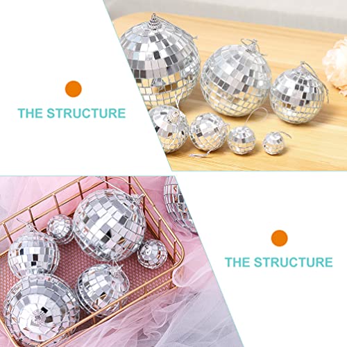 Kisangel 18pcs Bola Espejada Plateada Disco Decoraciones Colgantes Reflectantes para Árbol de Navidad, Fiestas, Cumpleaños y Celebraciones miniatura 3