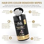 Simply Wonderful Hair Color Remover Wipes for Face & Skin - 100 Count Plant-Based Cloth Towlettes, Non-Irritating Almond Oil Infused for Skin Protection - Image 3