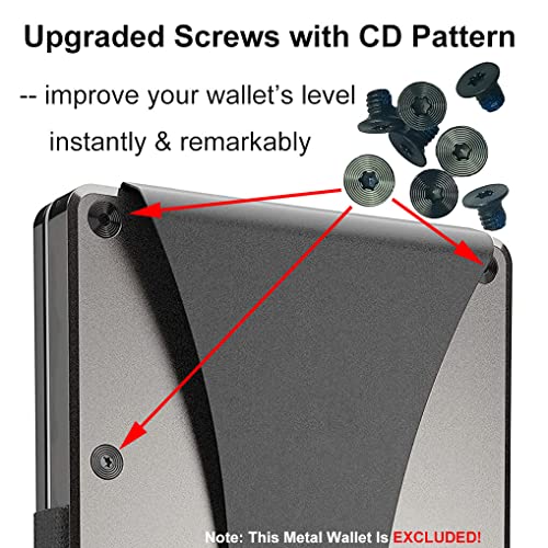 Replacement Screws For Minimalist Wallets With 1 Screwdriver & 2 Elastic Straps (Full Black) #TOP4
