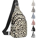 Tuwubi Crossbody Bags for Women, Sling Bag for Men, Small Hiking Backpack Anti Theft Lightweight for Outdoors Travel (M, Leopard