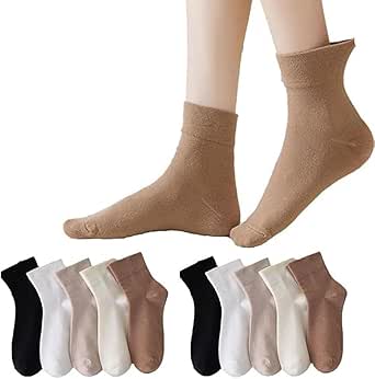 10 Pares Calcetines De Mujer De Algodón, Tobillo Alto, Color Sólido, Suaves Absorbentes Transpirables Para Damas, Otoño Y Primavera, 10 Colores, Tamaño 36-40