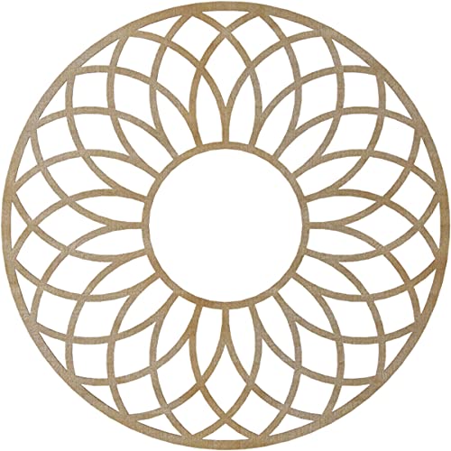Image of Ekena Millwork 40 inchOD x 13 5 /8 inchID x 3 /8 inchT Cannes Wood Fretwork Pierced Ceiling Medallion, Hickory