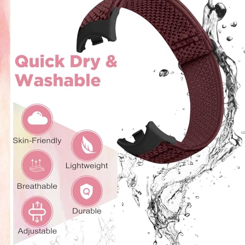 Image of Bcuckood Elastic Bands Compatible with Xiaomi Mi Band 8 Women Men, Stretchy Solo Loop Soft Nylon Elastic Strap Replacement Wristband for Xiaomi Mi Band 8,3 PCS