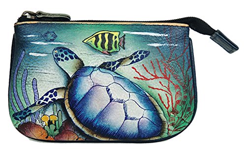 Anuschka damska średnia portmonetka Ot, ocean skarby, 9,5 cm x 12,5 cm x 0,5 cm