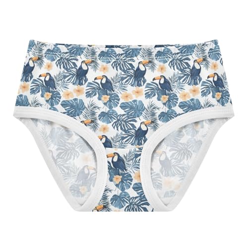 Girls' Underwear Tropical Parrot Cotton Stretch Comfort Toddler Panties