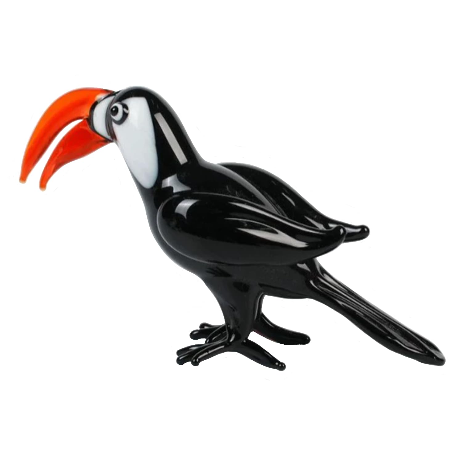 JTDZ Cute Bird Figurine Art Handmade Blown Glass Animal Statue Collectible Desk Crystal Ornaments for Table Centerpiece Home Decor (Style 5)