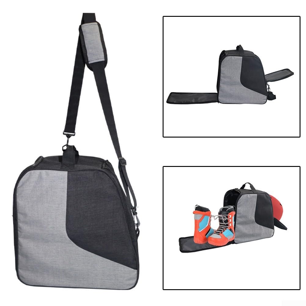 Zaino per scarponi da sci, impermeabile, in tessuto Oxford, con scomparti separati per stivali, casco e guanti, cinghie imbottite ergonomiche, organizer per sport invernali e viaggi