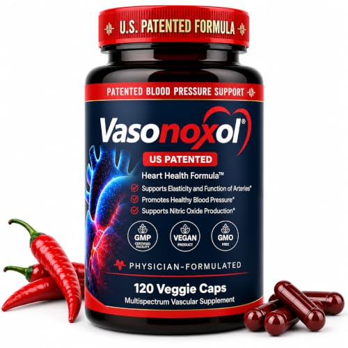 Image of Vasonoxol U.S. Patented Nitric Oxide Supplement with L-Arginine & L-Citrulline - Vegan, Non-GMO, 120 Veggie Capsules for Blood Pressure and Circulation Support