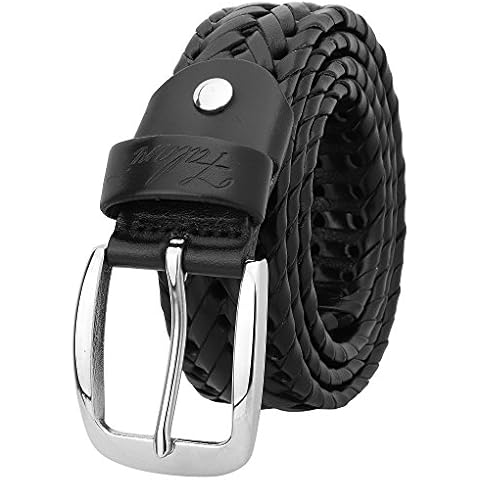 Cinturón Falari trenzado de piel con hebilla de acero inoxidable 35 mm Cover