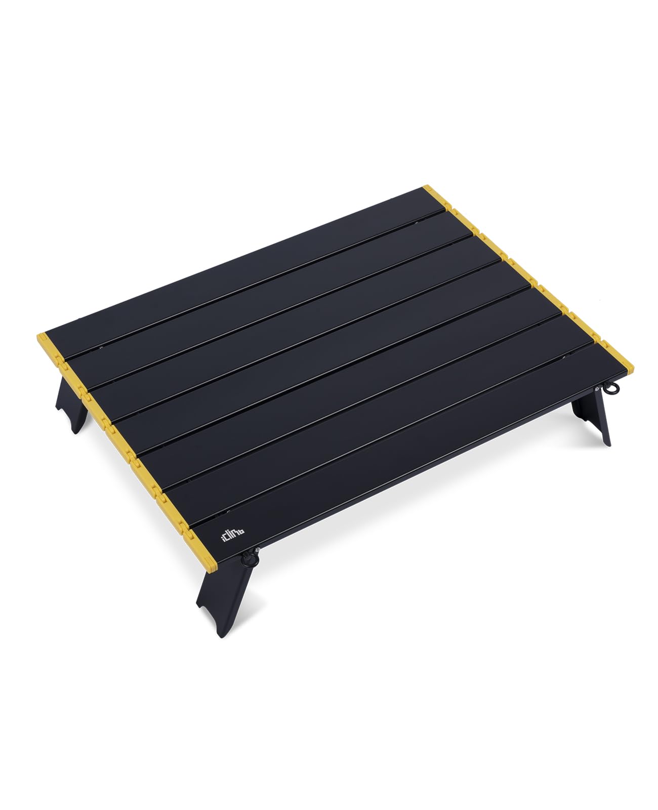 iClimb Ultralight Compact Mini Beach Picnic Folding Table with Carry Bag, Two Size (Black - L)