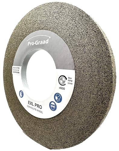 Image of EXL PRO Convolute Deburring Polishing Wheel - 8 inch x 1 /2 inch x 3 inch 9S Fine Silicon Carbide - Professional Grade - Metal Deburring, Finishing and Polishing Wheel - 94907-1 Pack