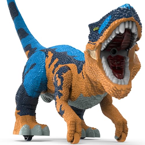 Large Dinosaur Toys for Kids 3-9, Big Dinosaur Tyrannosaurus rex Figure Toy Belly Storage, Gliding Wheels, Lights Sounds & Mist Spray – T-Rex That eats Toy for Boys Gift.. (Dark blue) (Dark Blue)
