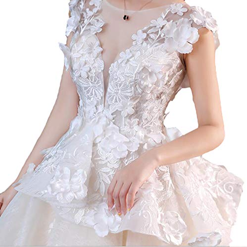 Robe de mariée en dentelle avec traîne longue, taille 52