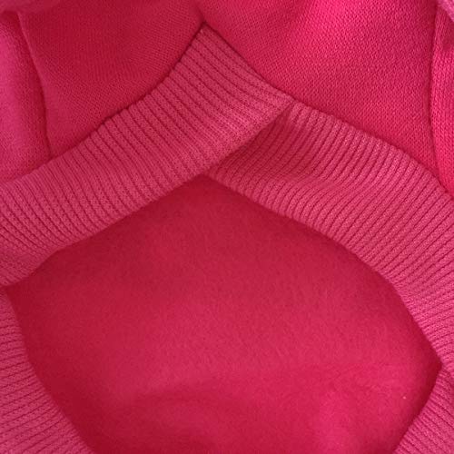 Izefia Dog hoodie Dog Hoodies Clothes Apparel Fleece Dog Sweater Winter Sweatshirt Warm Cotton Loop Basic Dog Hoodie for Small Dog Puppy Cat Magenta XL - Image 4