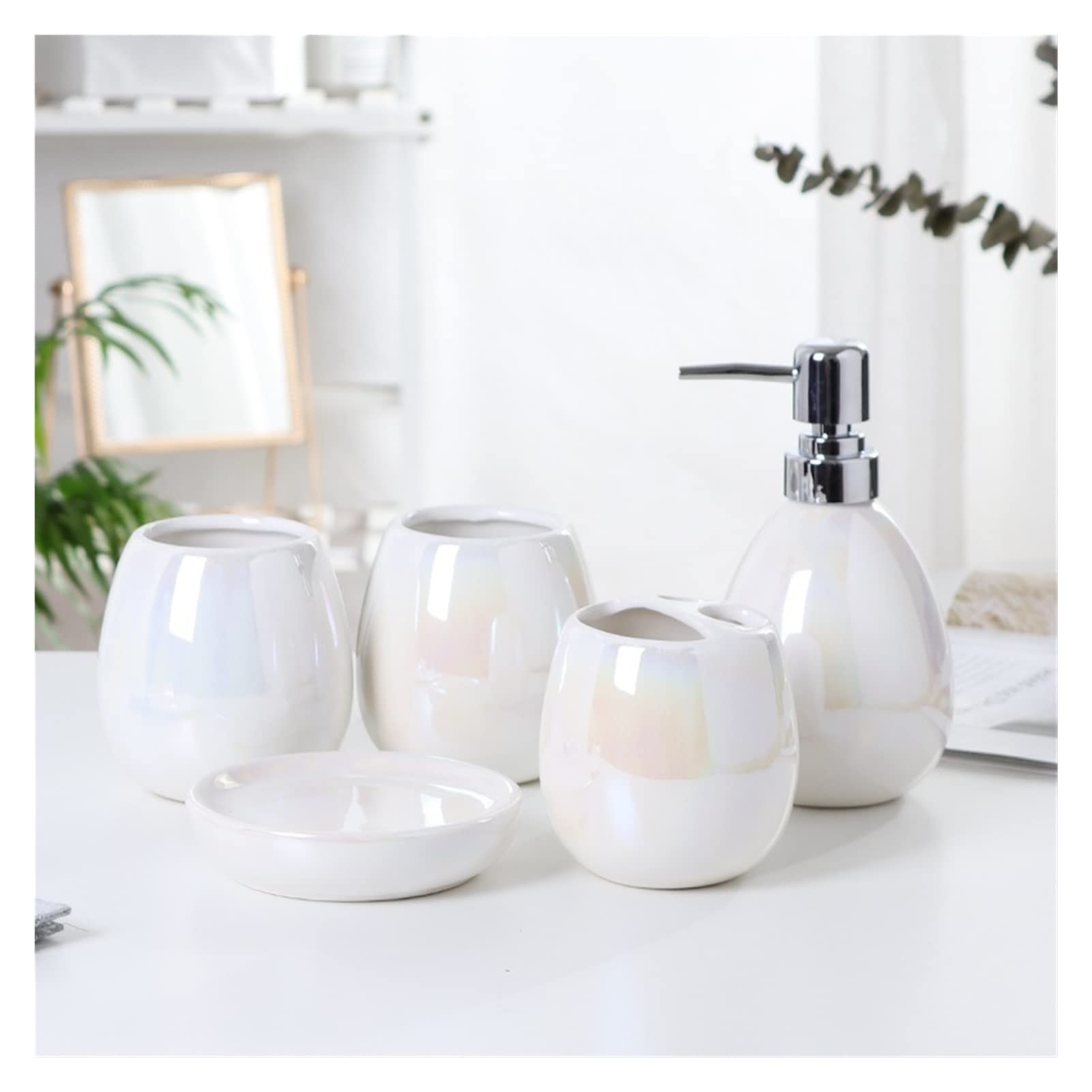 Juego De BañO Accesorios Completo Conjunto De Accesorios De Baño Colección De Conjunto De Baño De Cerámica Características Dispensador De Jabón Líquido Soporte Para Cepillo De Dientes Juego De Dispens