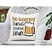 Jiaopenyou Throw Pillow Cover 18x18 Inch,No Working During Drinking Hours Funny Saying with Beer Mug Throw Pillow Case,Home Decor Cushion Covers for Sofa Living Room Couch Bed