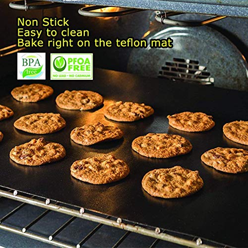 Oven Liners For Bottom Of Electric Gas Oven Reusable - 4 Pack Large Heavy Duty Nonstick Teflon Oven Mat 17"X 25"- Oven Floor Protector Liner Easy To Clean-Reduce Spills Stuck Foods And Clean Up #TOP5