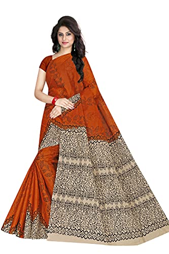 Image of TAMAIRA FASHION Mulmul Pure Cotton Saree For Woman Floral Block Printed |Office Wear Daily Wear Sarees For Women Without Blouse Piece