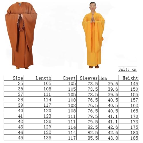 Monk Robes Clothes Buddhist Summer Monk Robes Four Seasons Cassocks,Long Kung Fu Monk Robe Master Zen Buddhist4