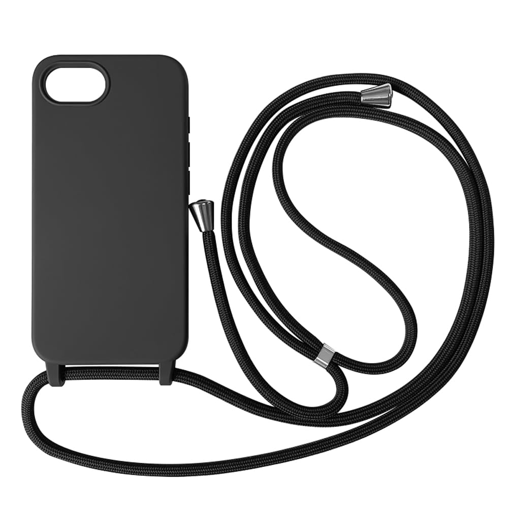 Funda Compatible con iPhone 16(6.1"),Ajustable Collar Correa de Cuello Cordón Cuerda Carcasa TPU Bumper Silicona Skin Caso para iPhone 16(6.1")-Rojo — view 42