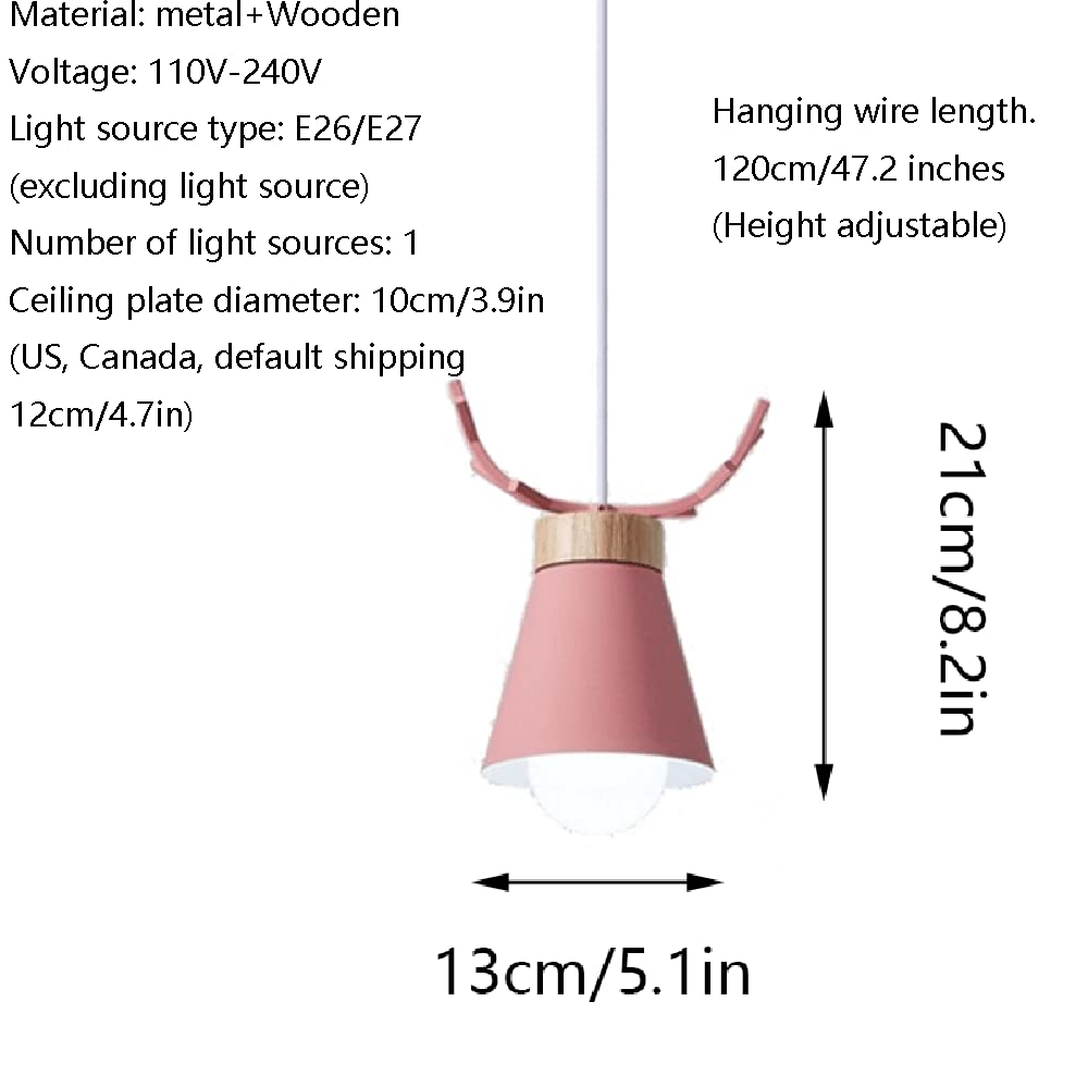RCIDOS Con Luces Colgantes con Decoración De Astas. Pantalla Luz Techo Industrial Moderna Lámpara Colgante Creativa De Un Solo Cabezal E27 Lámpara Suspensión Elegante Pastoral para Restaurantes