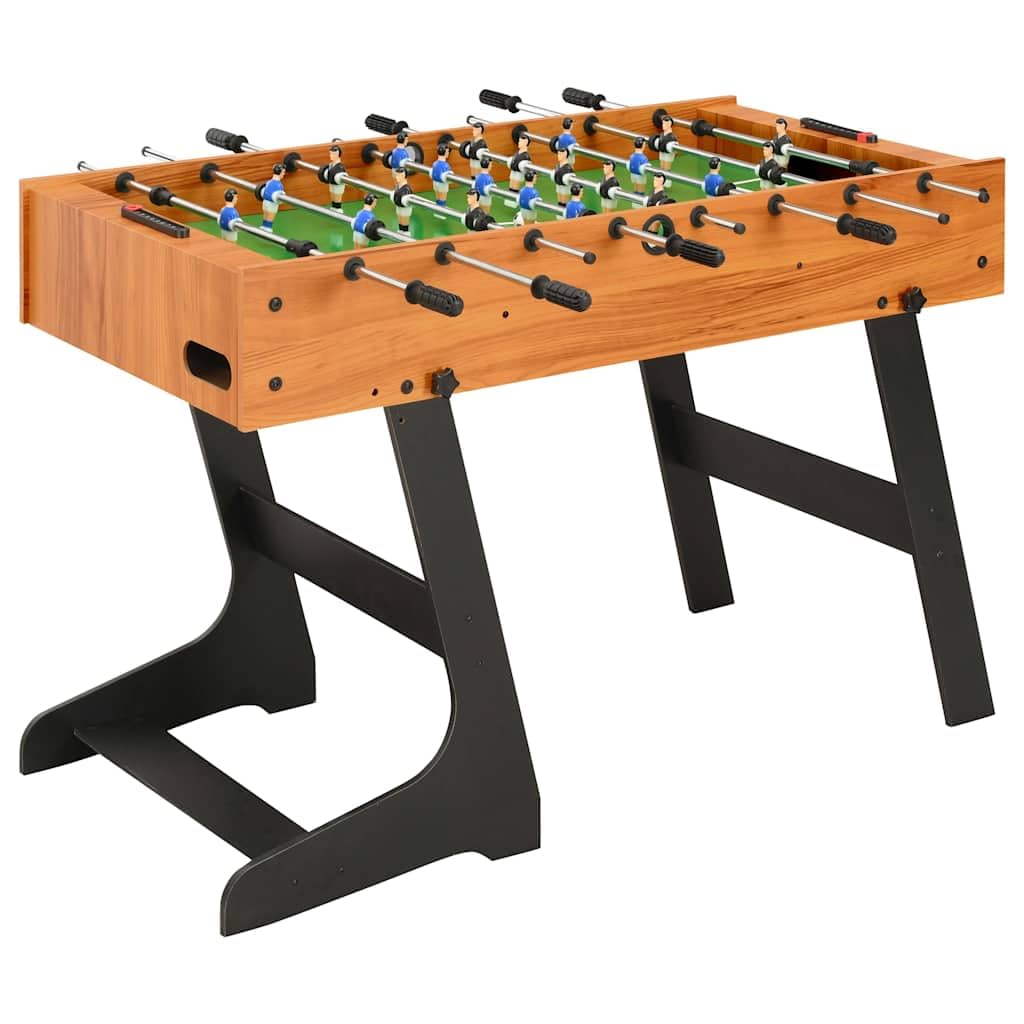 Futbolín plegable 121 x 61 x 80 cm, mesa de fútbol para niños y adultos con 22 jugadores, mesa de juego estable de MDF con soportes para bebidas y asas antideslizantes