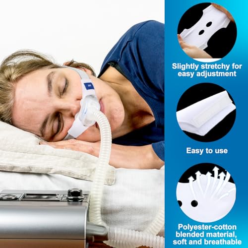 Image of Nuanchu 24 Pcs Nasal Pillow Liner for CPAP Cushion Nasal Cushion Pillow Covers Cotton Liners Skin Sleep Protector Compatible Comfort Reusable Reduce Noisy Air Leaks and Irritation (White)
