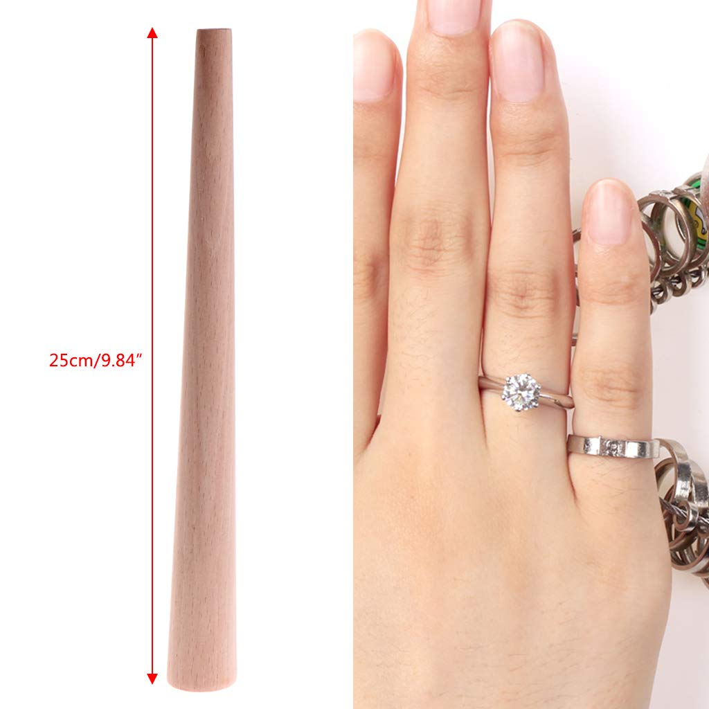 BOLOUY Jewelry Tools Ring Sizer Finger Sizing Measure Stick Wood Mandrel Step Bracelet Mandrels Sizer Adjust Bangle