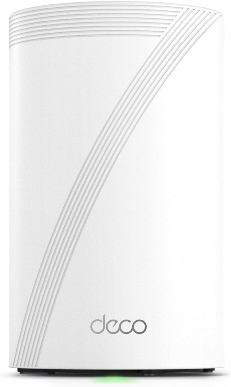 TP-Link Tri-Band WiFi 7 BE10000 Whole Home Mesh System (Deco BE63) | 6-Stream 10 Gbps | 4 × 2.5G Ports Wired Backhaul, 4× Smart Internal Antennas | VPN, AI-Roaming, MU-MIMO, HomeShield (1-Pack)